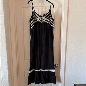 Black lovestitch dress with cream crochet details